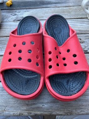 Crocs slides red women’s 12 men’s 10